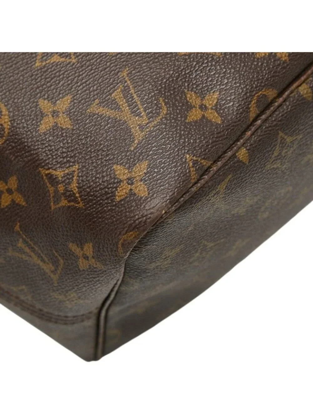 Louis Vuitton Monogram Neverfull GM Tote Shoulder Bag Brown Leather